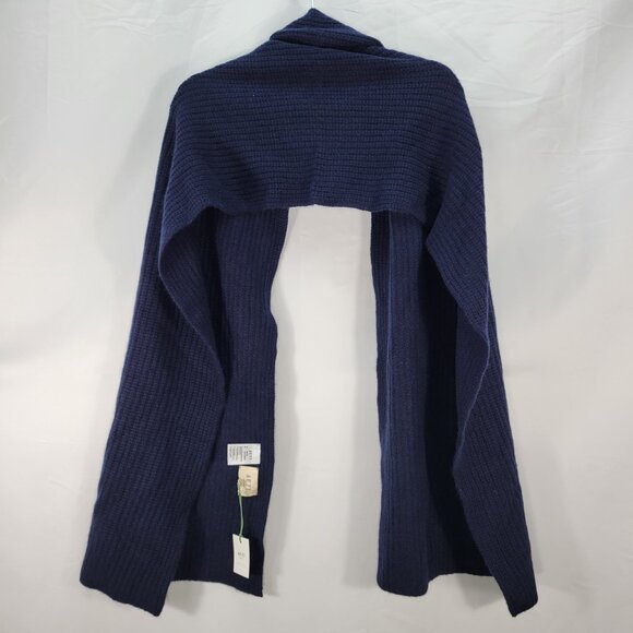 AE77 100% Cashmere Navy Scarf Size OS - Picture 2 of 7
